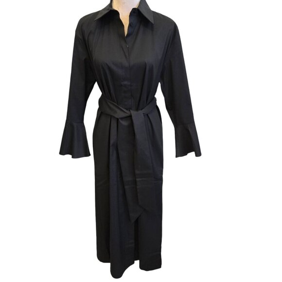 Chico's Black Label Poplin Shirt Dress, Size 10, Black, NWT - Picture 1 of 11
